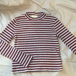 striped mock neck sweater!